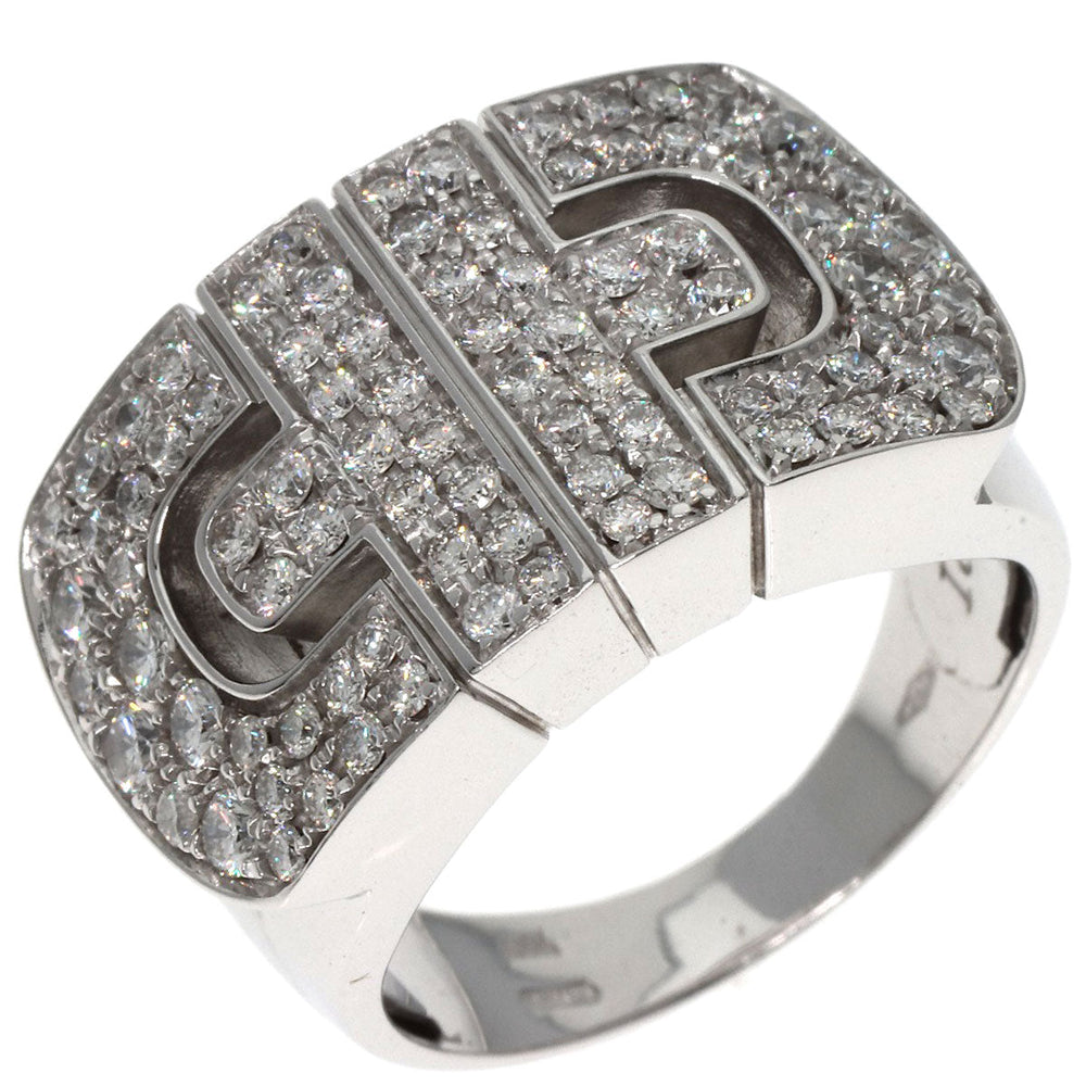 BVLGARI Ring K18WG Silver Parentesi Pavé Diamonds