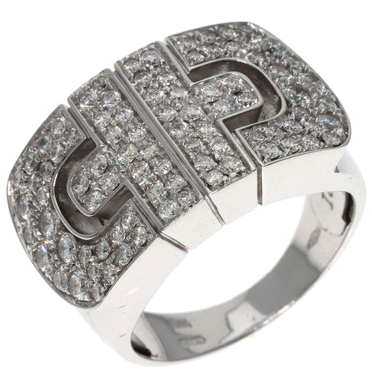 BVLGARI Ring K18WG Silver Parentesi Pavé Diamonds