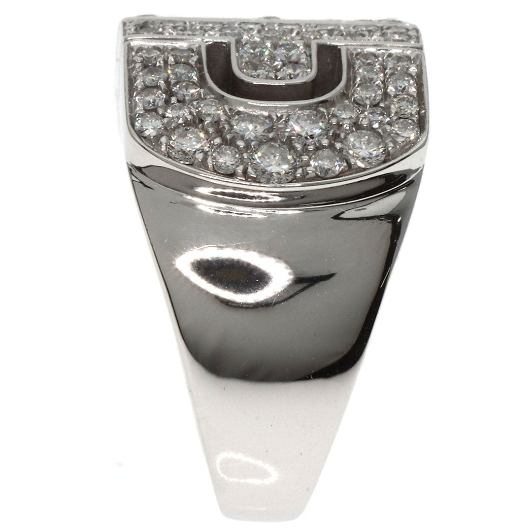 BVLGARI Ring K18WG Silver Parentesi Pavé Diamonds