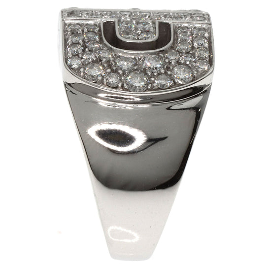BVLGARI Ring K18WG Silver Parentesi Pavé Diamonds