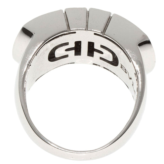 BVLGARI Ring K18WG Silver Parentesi Pavé Diamonds