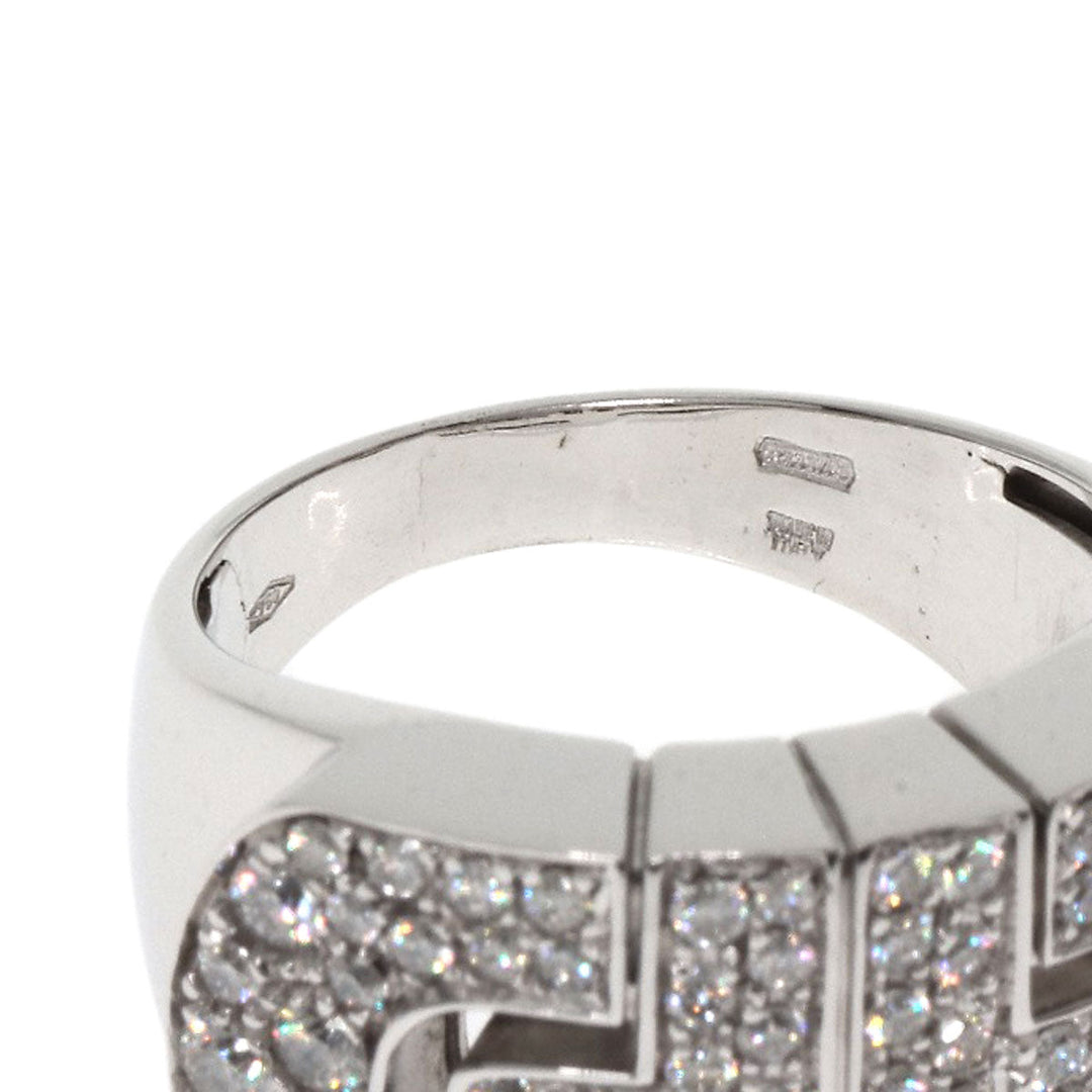 BVLGARI Ring K18WG Silver Parentesi Pavé Diamonds