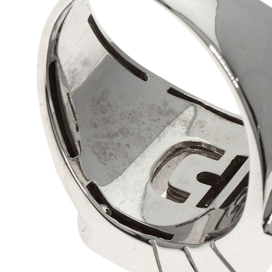 BVLGARI Ring K18WG Silver Parentesi Pavé Diamonds