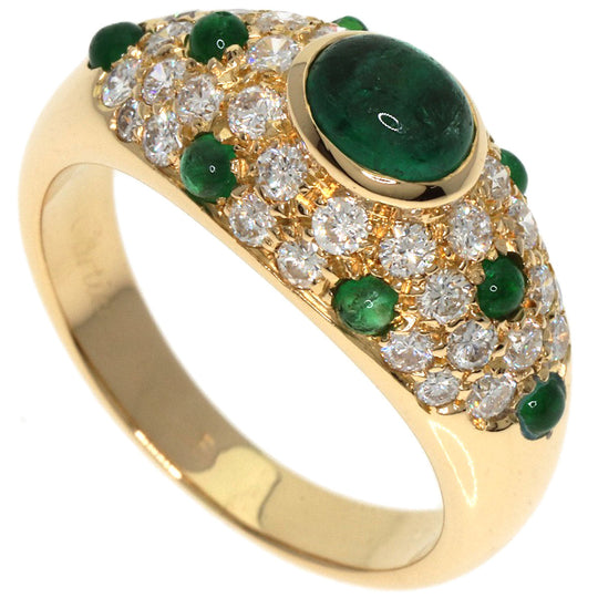 CARTIER Ring 18K Yellow Gold gold Mimi Cabochon Emerald Diamond