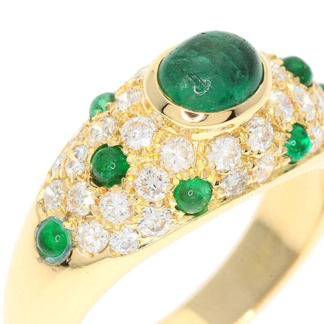 CARTIER Ring 18K Yellow Gold gold Mimi Cabochon Emerald Diamond
