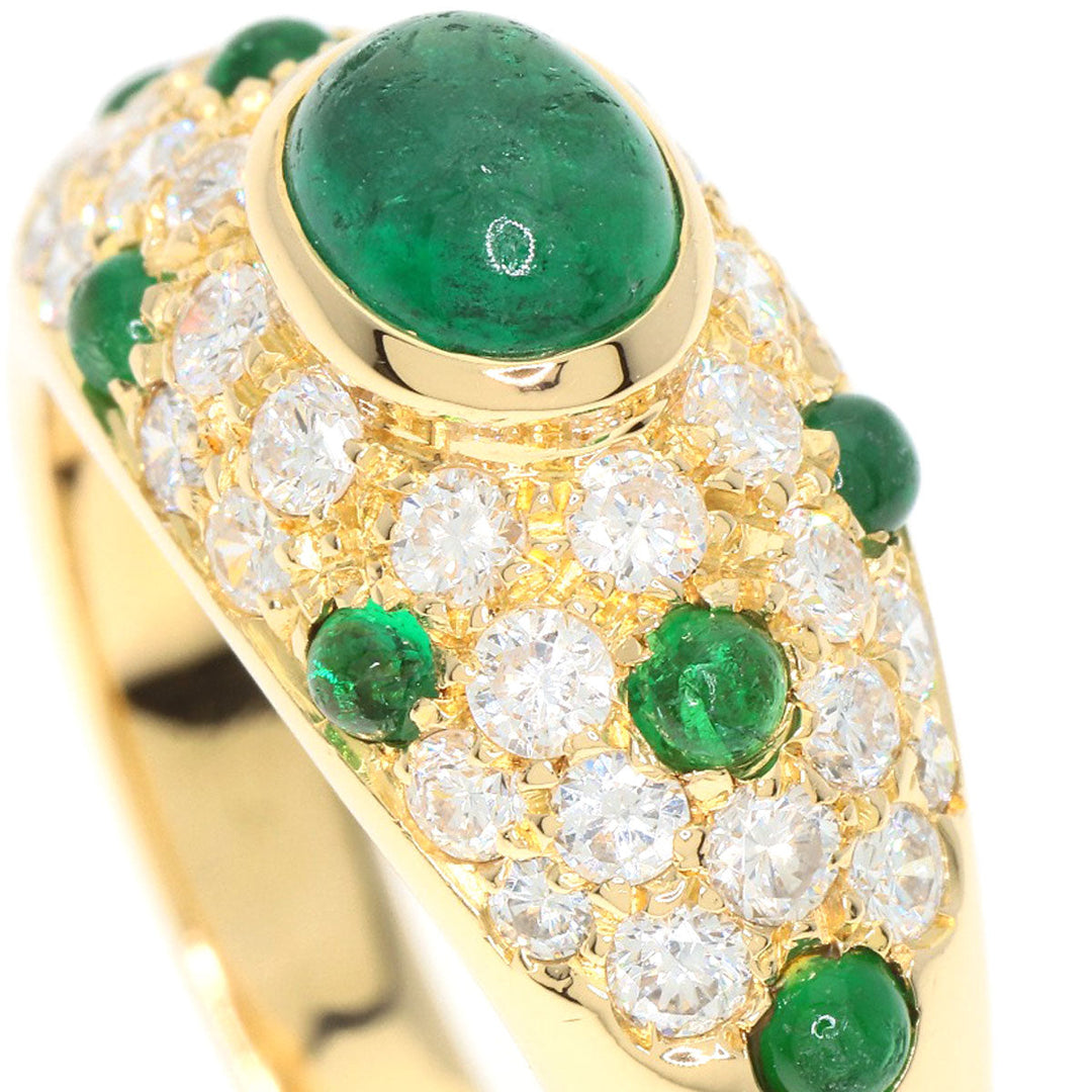 CARTIER Ring 18K Yellow Gold gold Mimi Cabochon Emerald Diamond