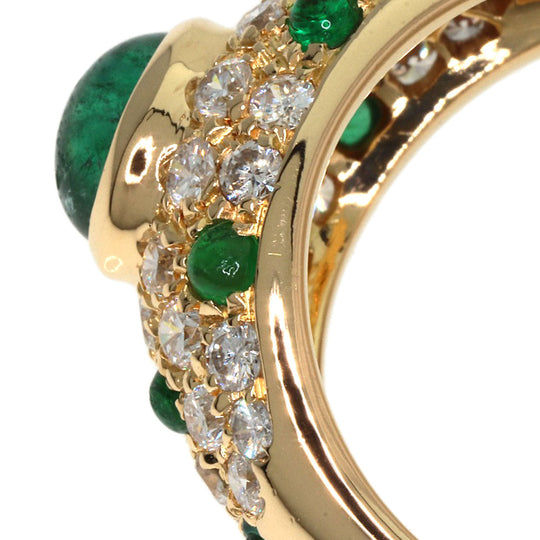 CARTIER Ring 18K Yellow Gold gold Mimi Cabochon Emerald Diamond
