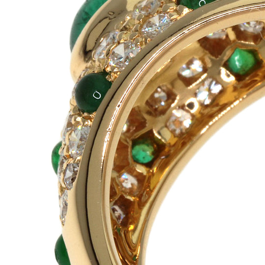 CARTIER Ring 18K Yellow Gold gold Mimi Cabochon Emerald Diamond