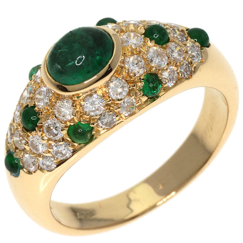 CARTIER Ring 18K Yellow Gold gold Mimi Cabochon Emerald Diamond