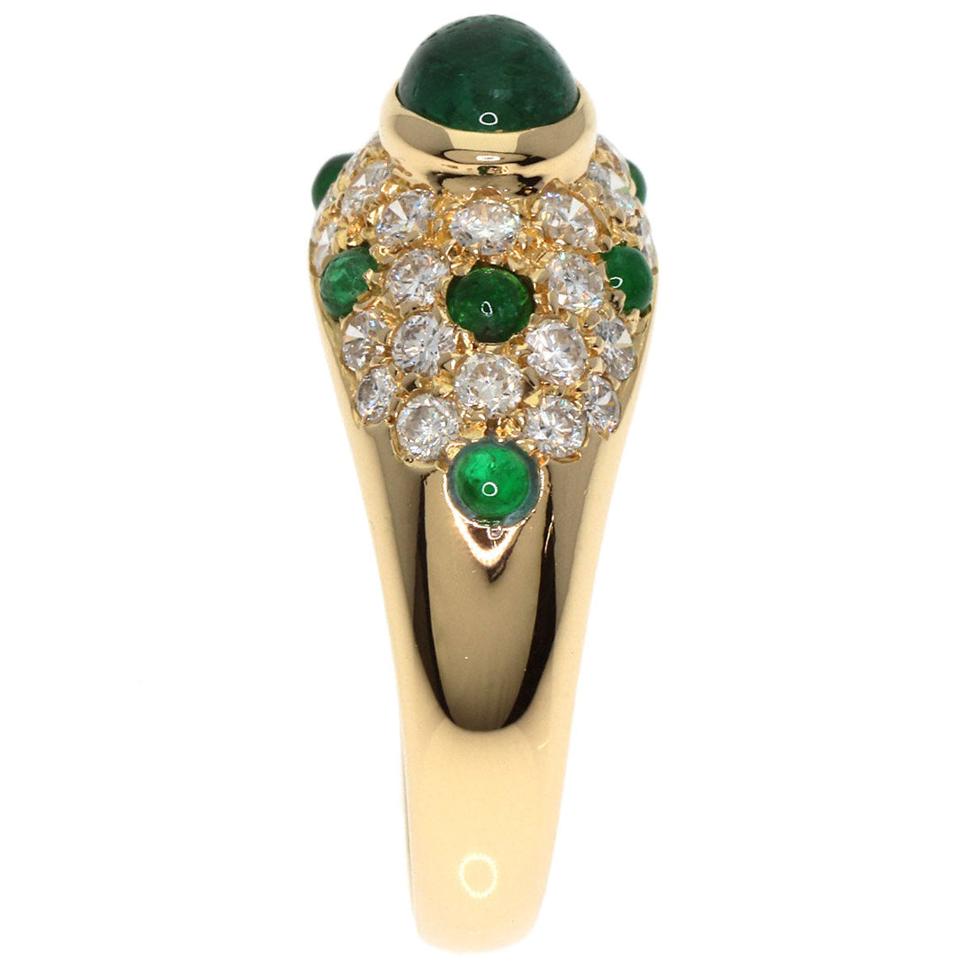 CARTIER Ring 18K Yellow Gold gold Mimi Cabochon Emerald Diamond