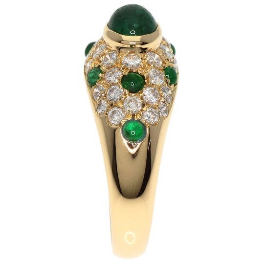 CARTIER Ring 18K Yellow Gold gold Mimi Cabochon Emerald Diamond