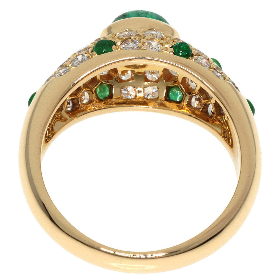 CARTIER Ring 18K Yellow Gold gold Mimi Cabochon Emerald Diamond