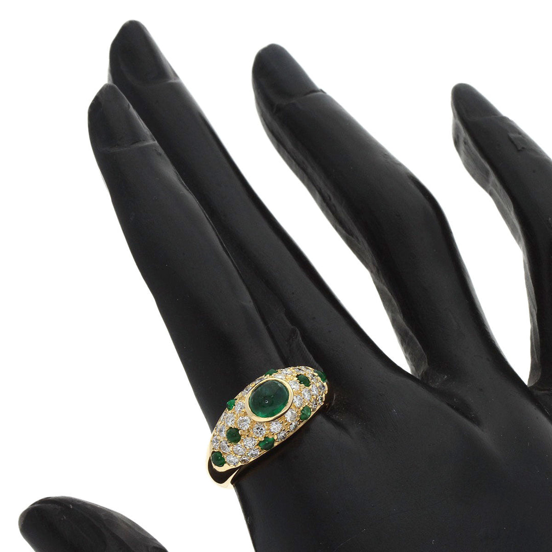 CARTIER Ring 18K Yellow Gold gold Mimi Cabochon Emerald Diamond