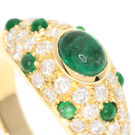 CARTIER Ring 18K Yellow Gold gold Mimi Cabochon Emerald Diamond