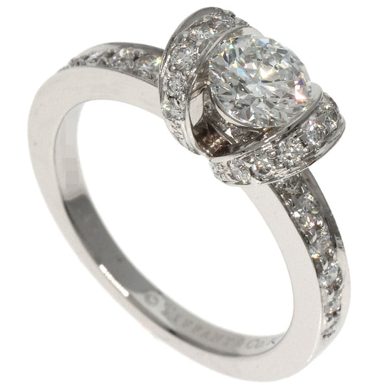 TIFFANY&Co. Ring PT950 Silver Ribbon diamond
