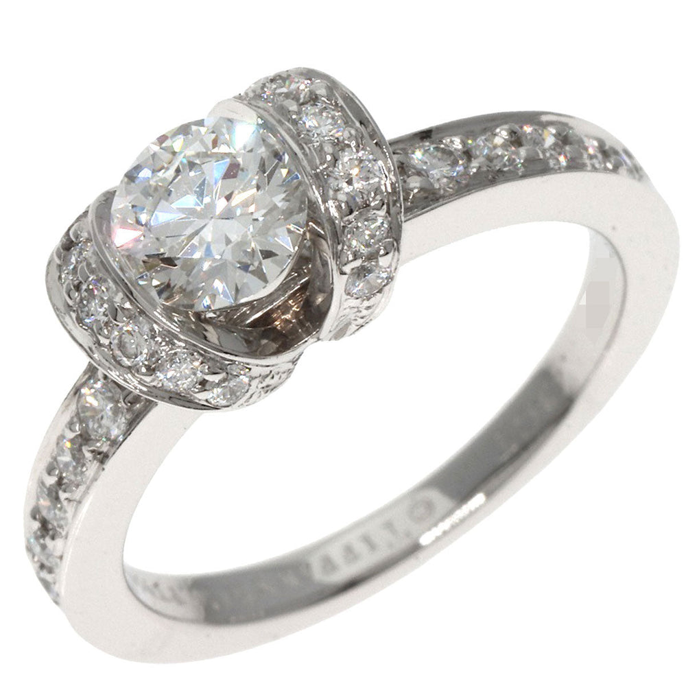 TIFFANY&Co. Ring PT950 Silver Ribbon diamond