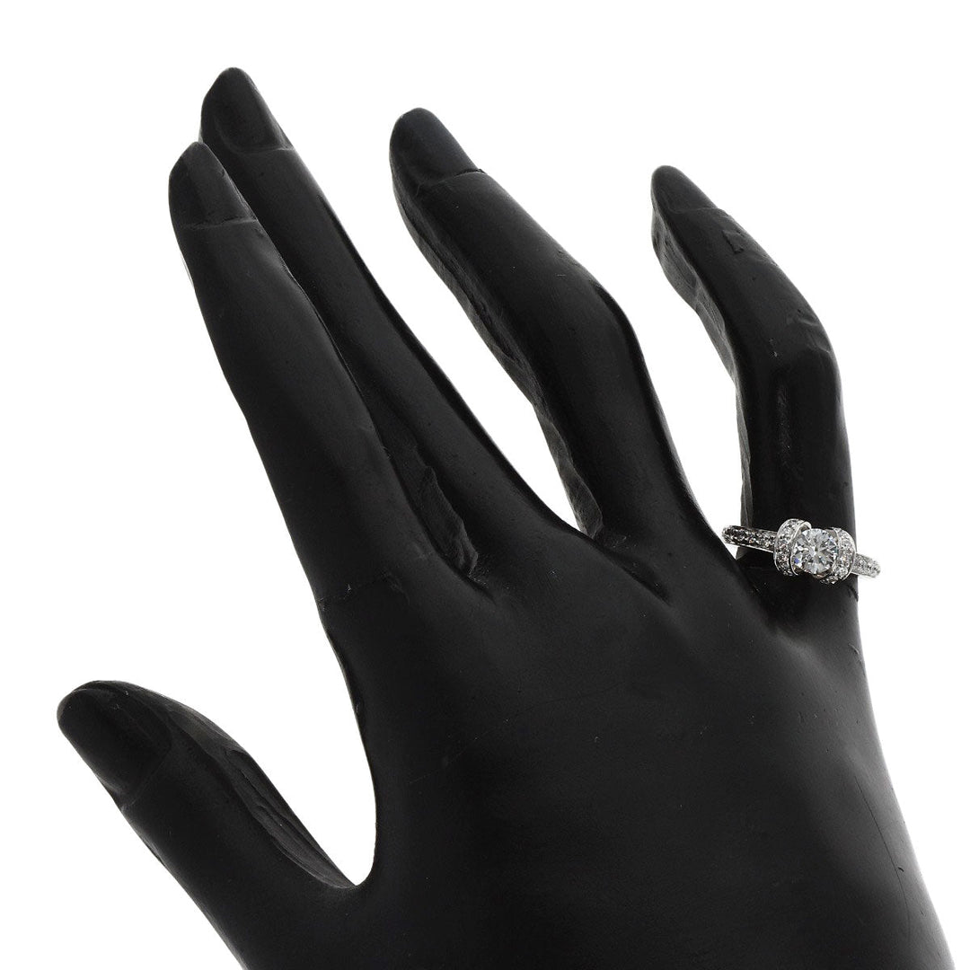 TIFFANY&Co. Ring PT950 Silver Ribbon diamond