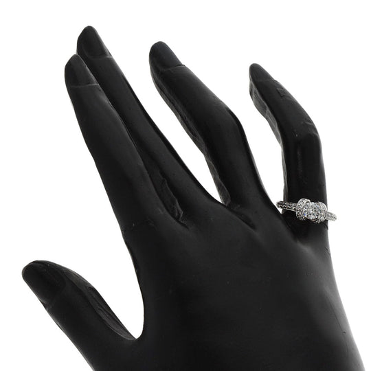 TIFFANY&Co. Ring PT950 Silver Ribbon diamond