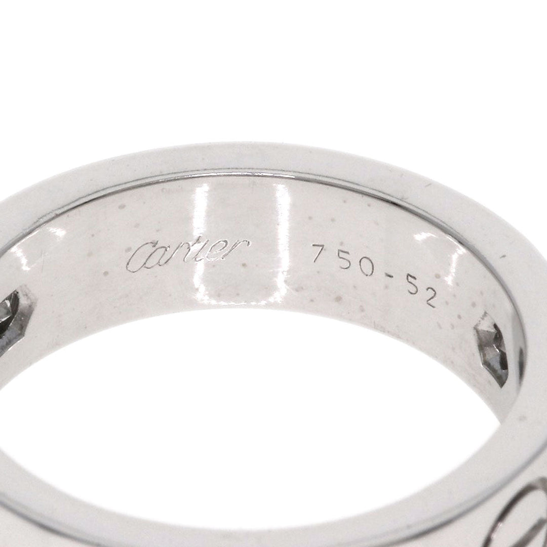 CARTIER Ring K18WG Silver Love Ring Half Diamond #52