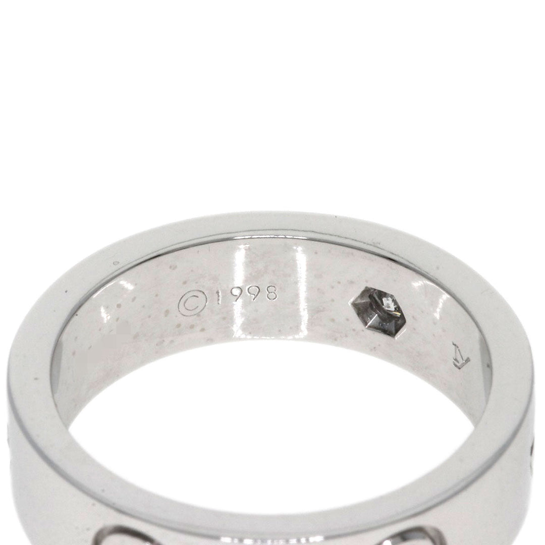 CARTIER Ring K18WG Silver Love Ring Half Diamond #52