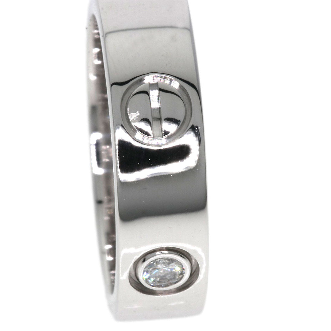 CARTIER Ring K18WG Silver Love Ring Half Diamond #52