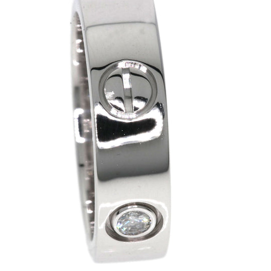 CARTIER Ring K18WG Silver Love Ring Half Diamond #52