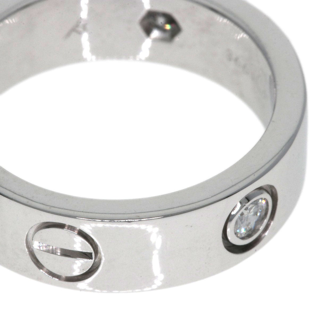 CARTIER Ring K18WG Silver Love Ring Half Diamond #52