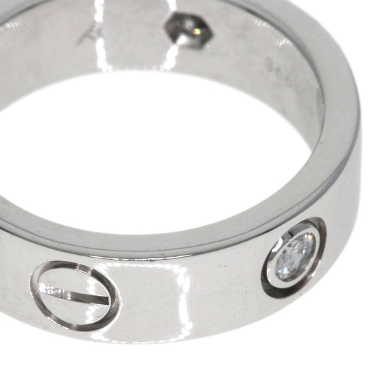 CARTIER Ring K18WG Silver Love Ring Half Diamond #52
