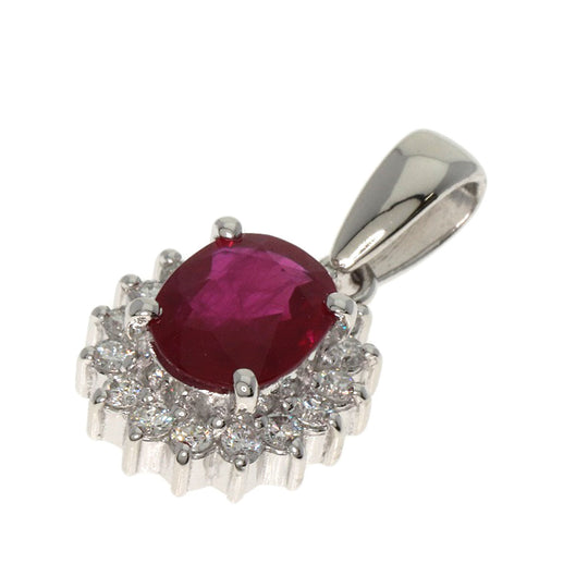 TASAKI Pendant top PT900 Silver Ruby Diamond