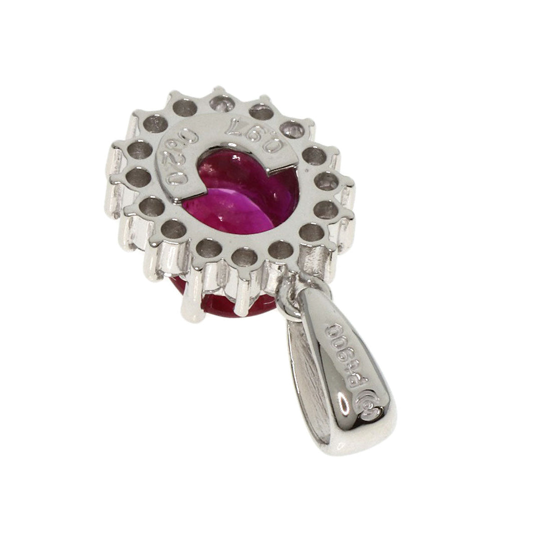 TASAKI Pendant top PT900 Silver Ruby Diamond