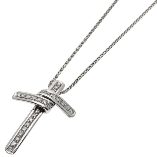 Damiani Necklace K18WG Silver Cross diamond