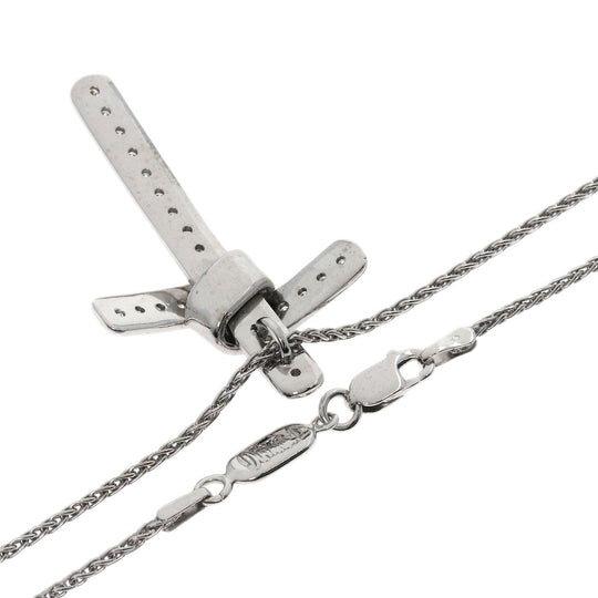 Damiani Necklace K18WG Silver Cross diamond