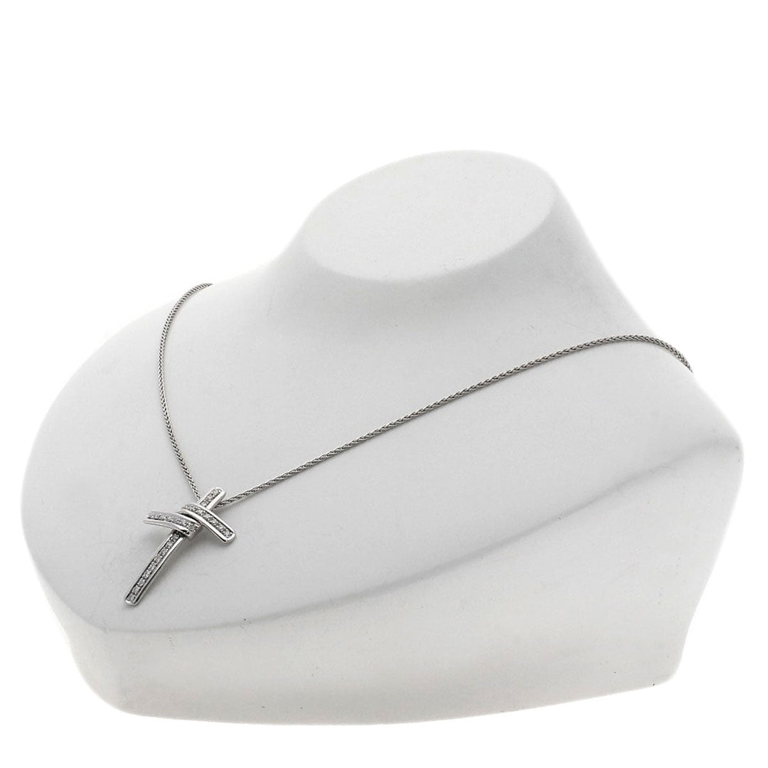 Damiani Necklace K18WG Silver Cross diamond