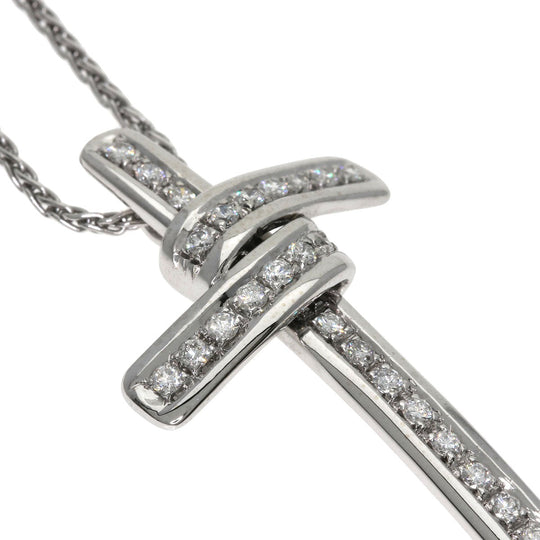 Damiani Necklace K18WG Silver Cross diamond