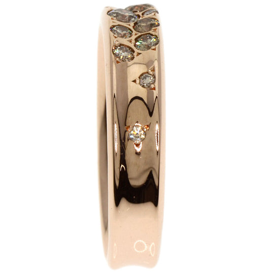 Kashikey Ring 18K Pink Gold gold Melange Brown Diamond Women Used Authentic