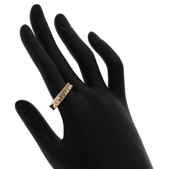 Kashikey Ring 18K Pink Gold gold Melange Brown Diamond Women Used Authentic