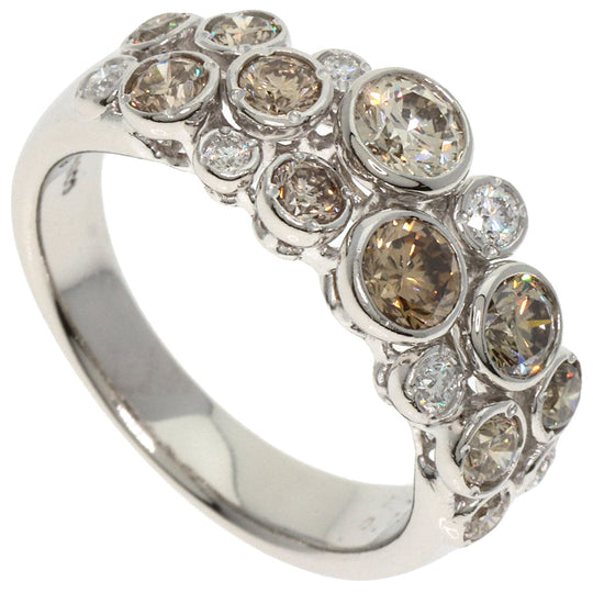 Kashikey Ring PT900 Silver Bezel Ring Brown Diamond