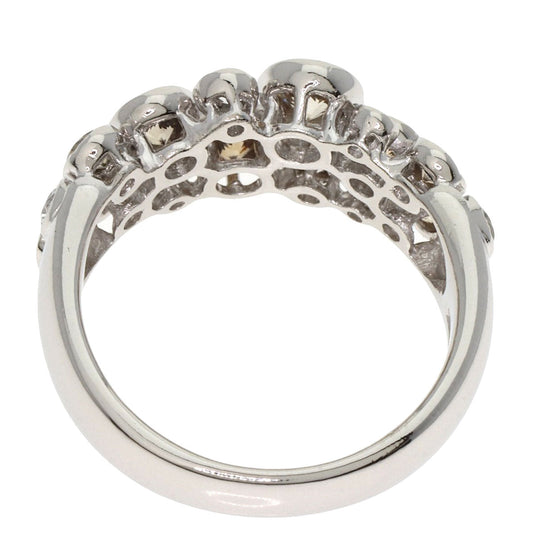 Kashikey Ring PT900 Silver Bezel Ring Brown Diamond