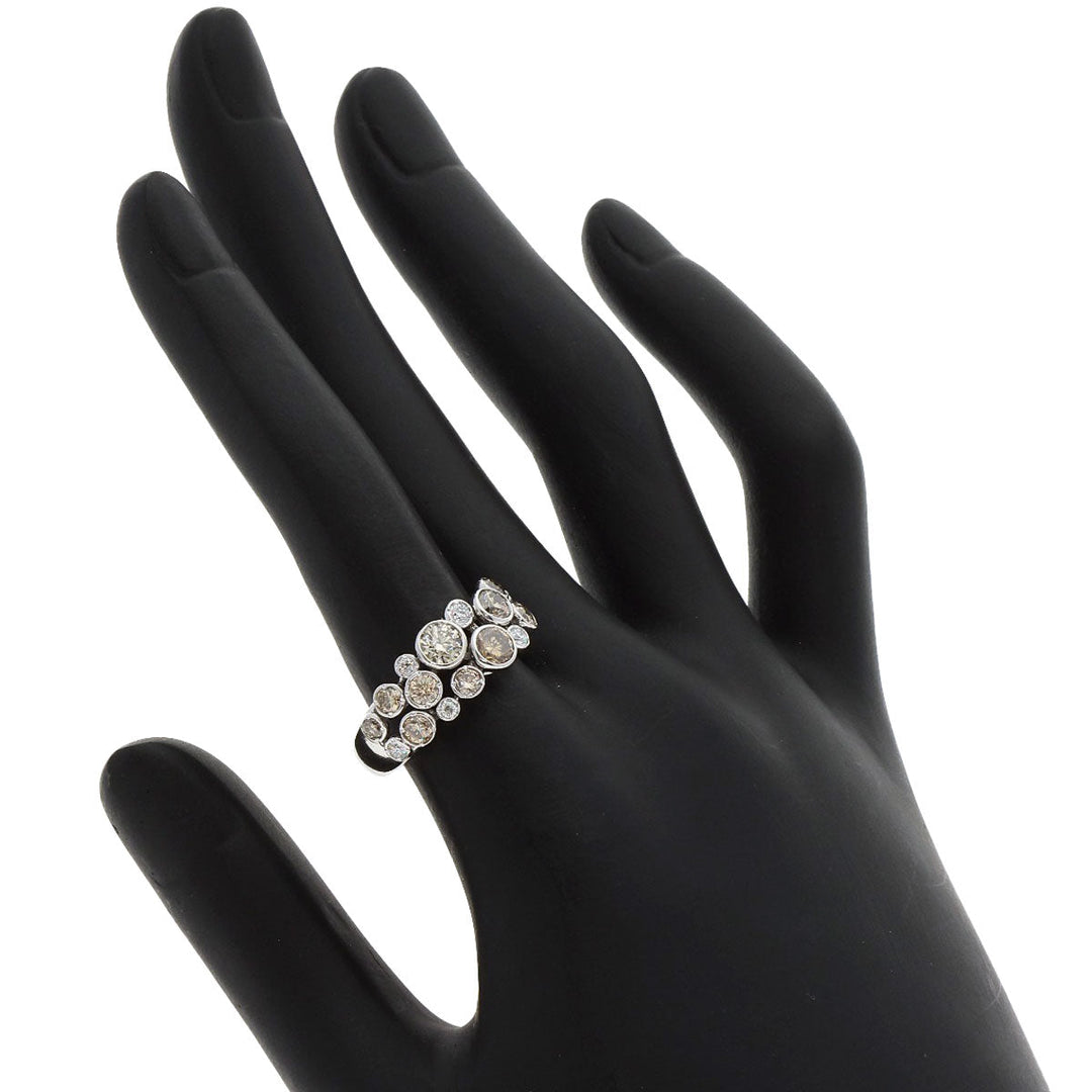 Kashikey Ring PT900 Silver Bezel Ring Brown Diamond