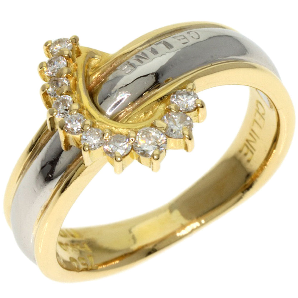 CELINE Ring 18K Yellow Gold gold logo diamond