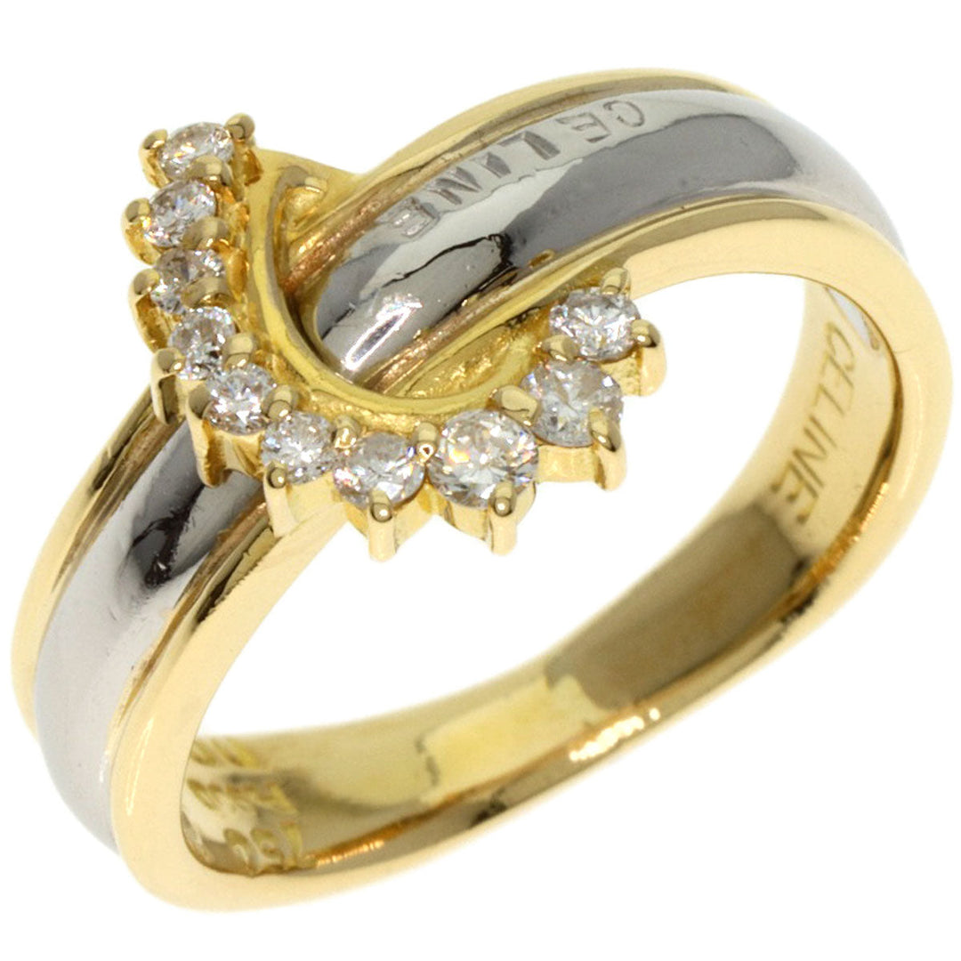 CELINE Ring 18K Yellow Gold gold logo diamond
