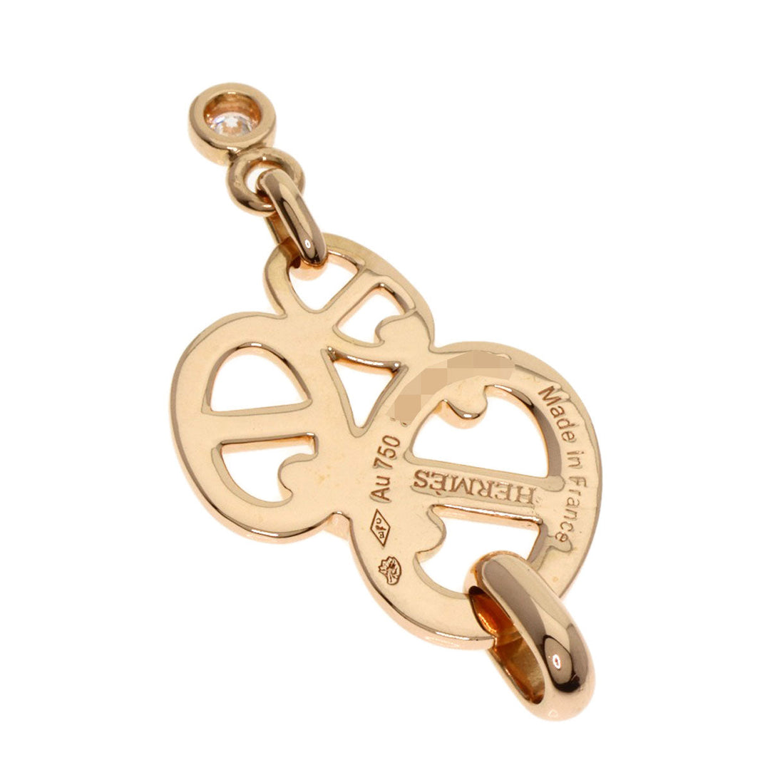 HERMES Pendant top 18K Pink Gold gold Chene Dunkle Ancienne Diamond