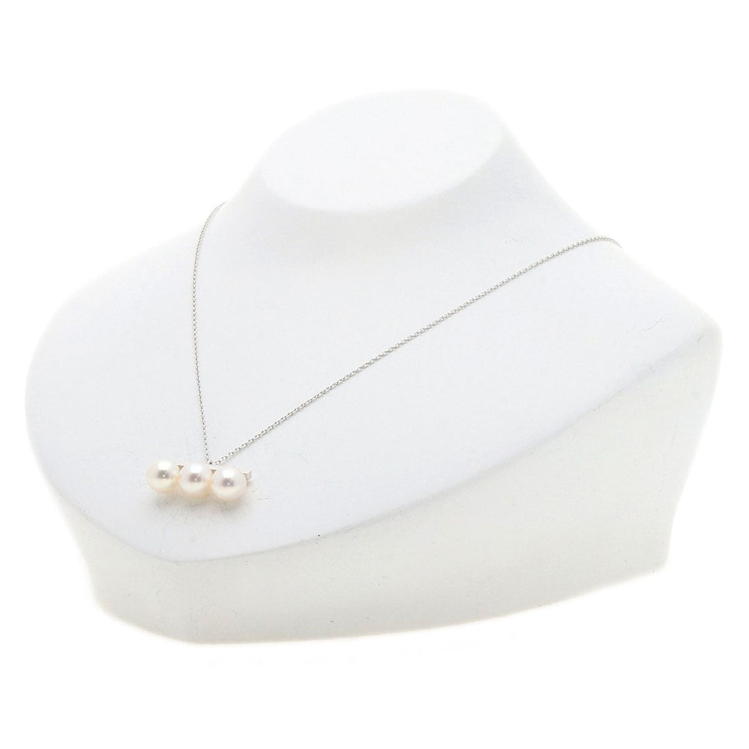 TASAKI Necklace K18WG Silver Balance Neo Akoya Pearl Women Used Authentic