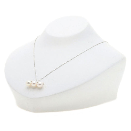 TASAKI Necklace K18WG Silver Balance Neo Akoya Pearl Women Used Authentic