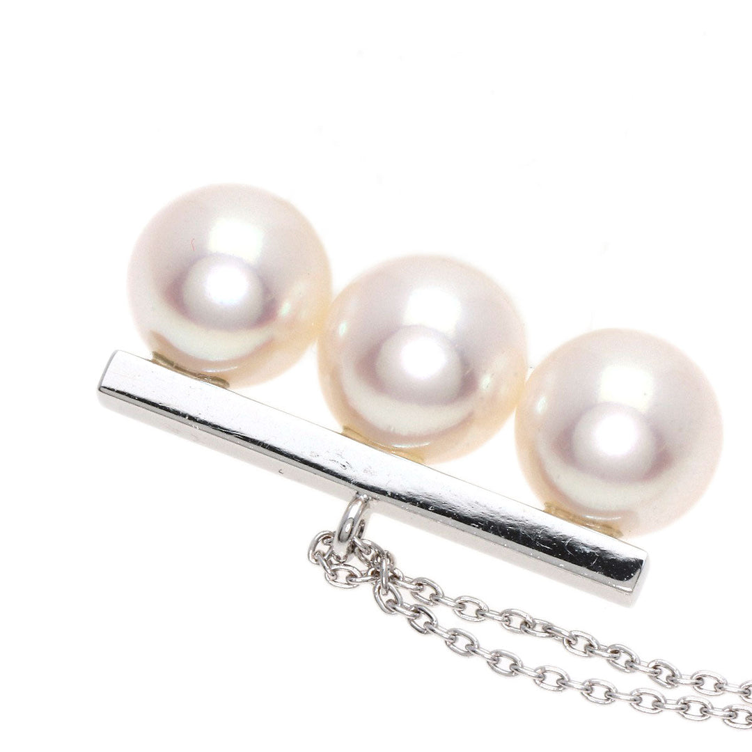 TASAKI Necklace K18WG Silver Balance Neo Akoya Pearl Women Used Authentic