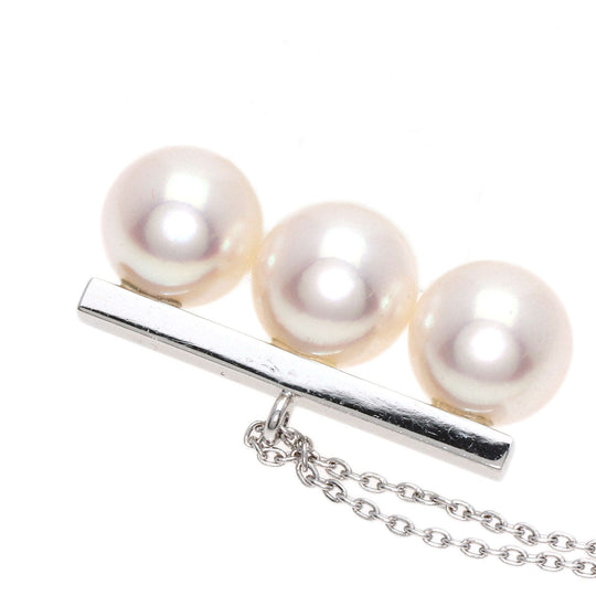 TASAKI Necklace K18WG Silver Balance Neo Akoya Pearl Women Used Authentic