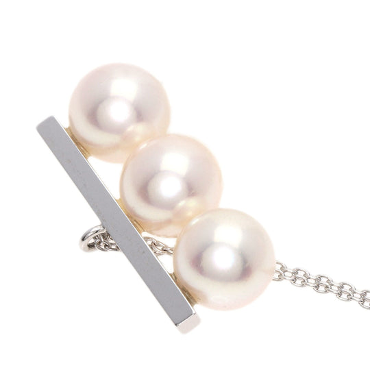 TASAKI Necklace K18WG Silver Balance Neo Akoya Pearl Women Used Authentic