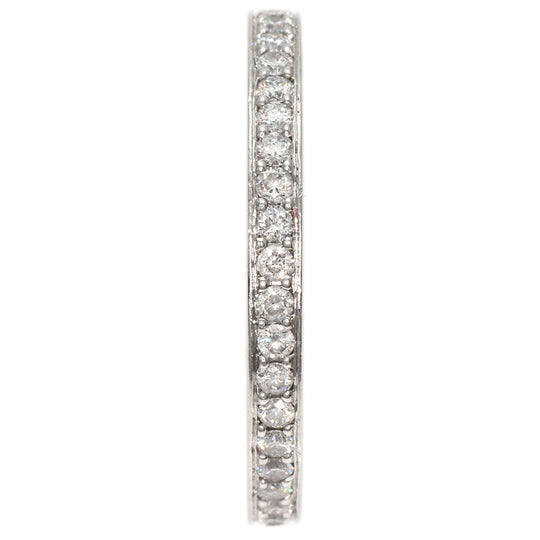 GRAFF Ring PT950 Silver Thread-Set Diamond Wedding Band Women Used Authentic