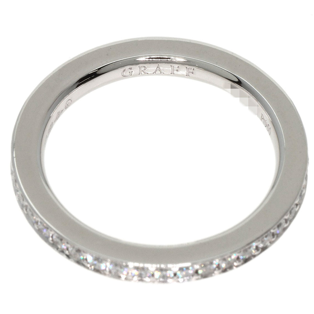 GRAFF Ring PT950 Silver Thread-Set Diamond Wedding Band Women Used Authentic