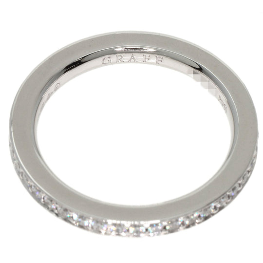 GRAFF Ring PT950 Silver Thread-Set Diamond Wedding Band Women Used Authentic